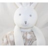 Conejo de felpar LA GALLERIA con funda blanca beige 34 cm