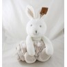 Conejo de felpar LA GALLERIA con funda blanca beige 34 cm
