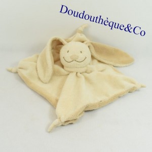 Doudou rabbit NICOTOY beige scarf ecru big smile 24 cm