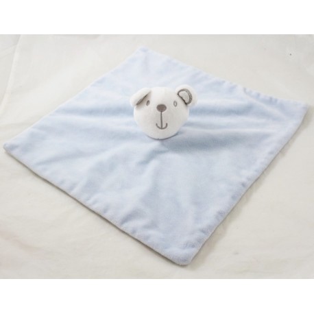 Blanket flat bear PRIMARK BABY blue white stars 32 cm