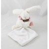 Doudou conejo DOUDOU y compañía mi pequeño pañuelo blanco rosa DC2580 16 cm