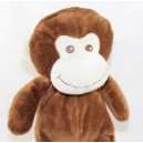 Peluche singe MAX & SAX marron beige Carrefour 35 cm