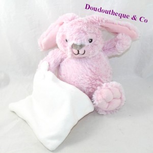 Blanket handkerchief rabbit BABY NAT' Pink marshmallow