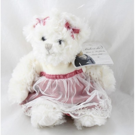 Teddybär BUKOWSKI Süßes Ninka Kleid rosa Spitze Eisbär 25 cm