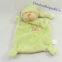Doudou flat bear SIMBA /NICOTOY green cap crest bear hearts stars