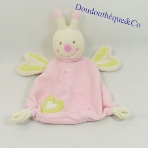 Doudou Schmetterling SAUTHON Elsa rosa beige herzgrün 27 cm