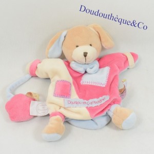Hundepuppe Kuscheltier DOUDOU ET COMPAGNIE Zickzackstern rosa DC2561 23 cm