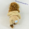 Lujoso león vintage TEDDY chaqueta marrón beige ojos plástico 27 cm