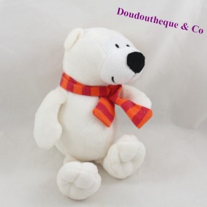 Teddy bear GMBH white striped scarf