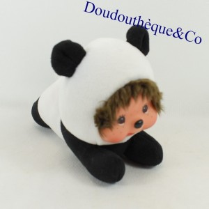 Peluche Kiki SEKIGUCHI Monchhichi Le petit panda noir et blanc 16 cm