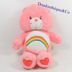 Teddy bear Bisounours CARE BEARS Grosfarceur pink rainbow pattern 33 cm