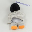Doudou puppet penguin AU SYCOMORE gray 25 cm