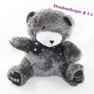 Peluche ours IKKS Nocibé gris foulard étoile