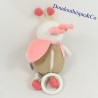 Mariposa de peluche musical BABYSUN rosa y topo 22 cm
