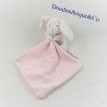 Doudou fazzoletto coniglio Doudou and Company bianco e rosa 25 cm