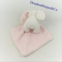 Doudou Taschentuch Kaninchen Doudou and Company weiß und rosa 25 cm