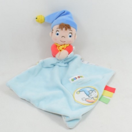 Doudou plat Oui-Oui NICOTOY mouchoir bleu 35 cm