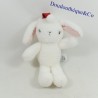 Doudou Kaninchen H&M weiße Weihnachtsmütze auf dem Kopf 25 cm