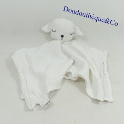 Doudou lange rabbit BOUT'CHOU (Monoprix) white square 35 cm