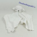 Doudou lange rabbit BOUT'CHOU (Monoprix) white square 35 cm