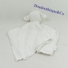 Doudou lange lapin BOUT'CHOU (Monoprix) blanc carré 35 cm