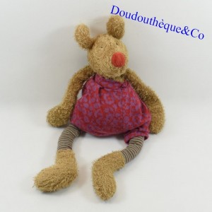 Doudou cane MOULIN ROTY Le Gégé La Bande à Polo rosso viola 40 cm