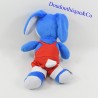 Plush rabbit FERRERO KINDER overalls blue white and red 25 cm