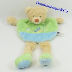 Blanket flat bear TEX BABY green tractor and long legs 25 cm