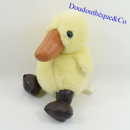 Plush Chick STC duck yellow skai or vintage leather 20 cm