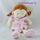 Doudou fille MOTS D'ENFANTS Leclerc poupée peignoir rose