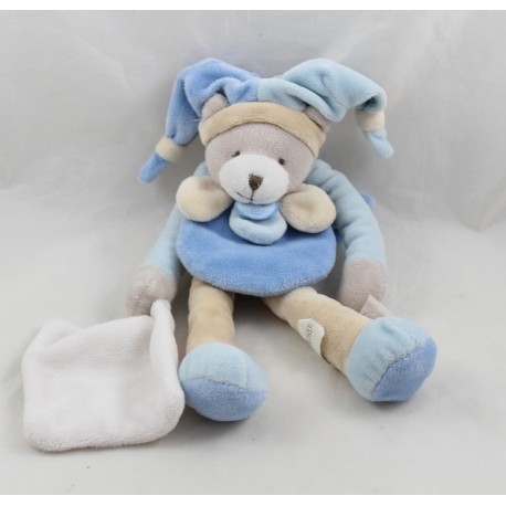 Doudou Puppe trägt DOUDOU und Firma Collector Blütenblättern blaue Pulver 25 cm