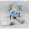 Doudou Puppe trägt DOUDOU und Firma Collector Blütenblättern blaue Pulver 25 cm