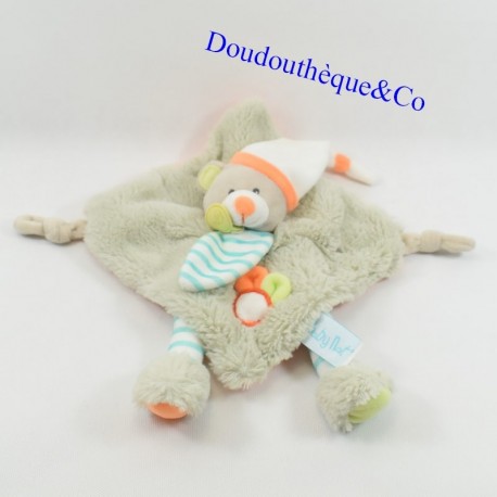 Doudou Flachbär BABY NAT' Oscar der orangegraue Teddybär BN020 Doudou Flachbär BABY NAT' Oscar der orangegraue Teddybär BN020