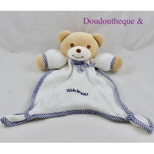 Doudou flat bear TAKINOU white blue