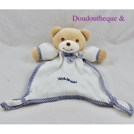 Doudou Flachbär TAKINOU weiß blau Doudou Flachbär TAKINOU weiß blau