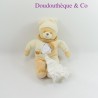 Teddy bear BABY NAT' fazzoletto beige e marrone cappuccio 27 cm