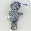 Doudou bear HACHETTE the time of hugs stripes white and black 20 cm