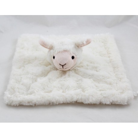 Coperta pecora piatta HAN agnello quadrato bianco pelo lungo 28 cm