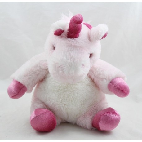 Stuffed unicorn RODADOU RODA pink white shiny wings 26 cm