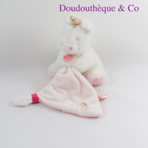 Doudou fazzoletto unicorno BABY NAT' arcobaleno bianco 26 cm