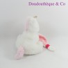 Doudou handkerchief unicorn BABY NAT' white rainbow 26 cm