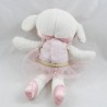 Doudou sheep H&M white tutu pink knot pink satin on the head 22 cm