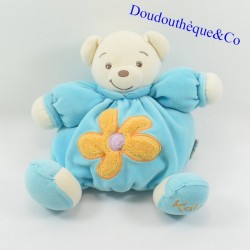 Teddy bear KALOO patapouf blue orange flower 24 cm
