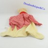Doudou bear the French Red Cross beige vichy red white 31 cm