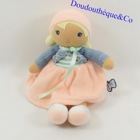 Plüschpuppe Mädchen KALOO Chloé Kleid beige Jacke Jeans 30 cm Plüschpuppe Mädchen KALOO Chloé Kleid beige Jacke Jeans 30 cm