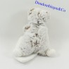 Doudou ours BABY NAT' Les Flocons gris  mouchoir blanc BN664 19 cm