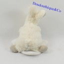 Doudou pañuelo conejo BABY NAT' Los Copos blanco marrón moteado BN749 18 cm