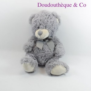 Teddybär MAX & SAX grauer Knoten satiniert 40 cm