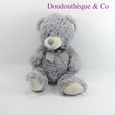 Teddybär MAX & SAX grauer Knoten satiniert 40 cm Teddybär MAX & SAX grauer Knoten satiniert 40 cm