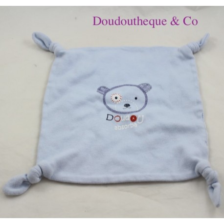 Doudou flat bear ABSORBA blue square